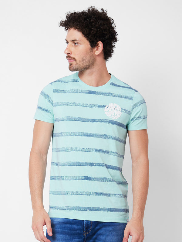 SPYKAR Striped Cotton Slim Fit T-shirt