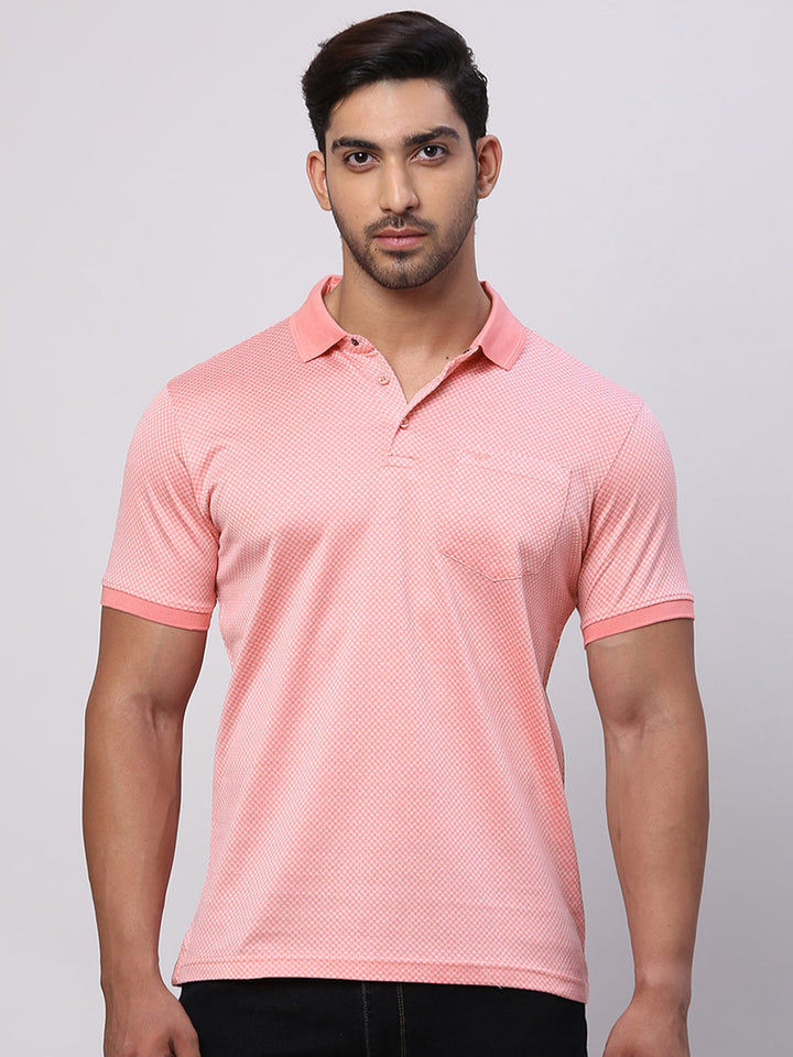 Park Avenue Men Polo Collar Pockets Slim Fit T-shirt