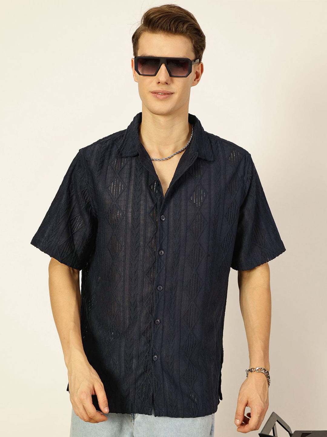 Thomas Scott Men Premium Semi Sheer Casual Shirt