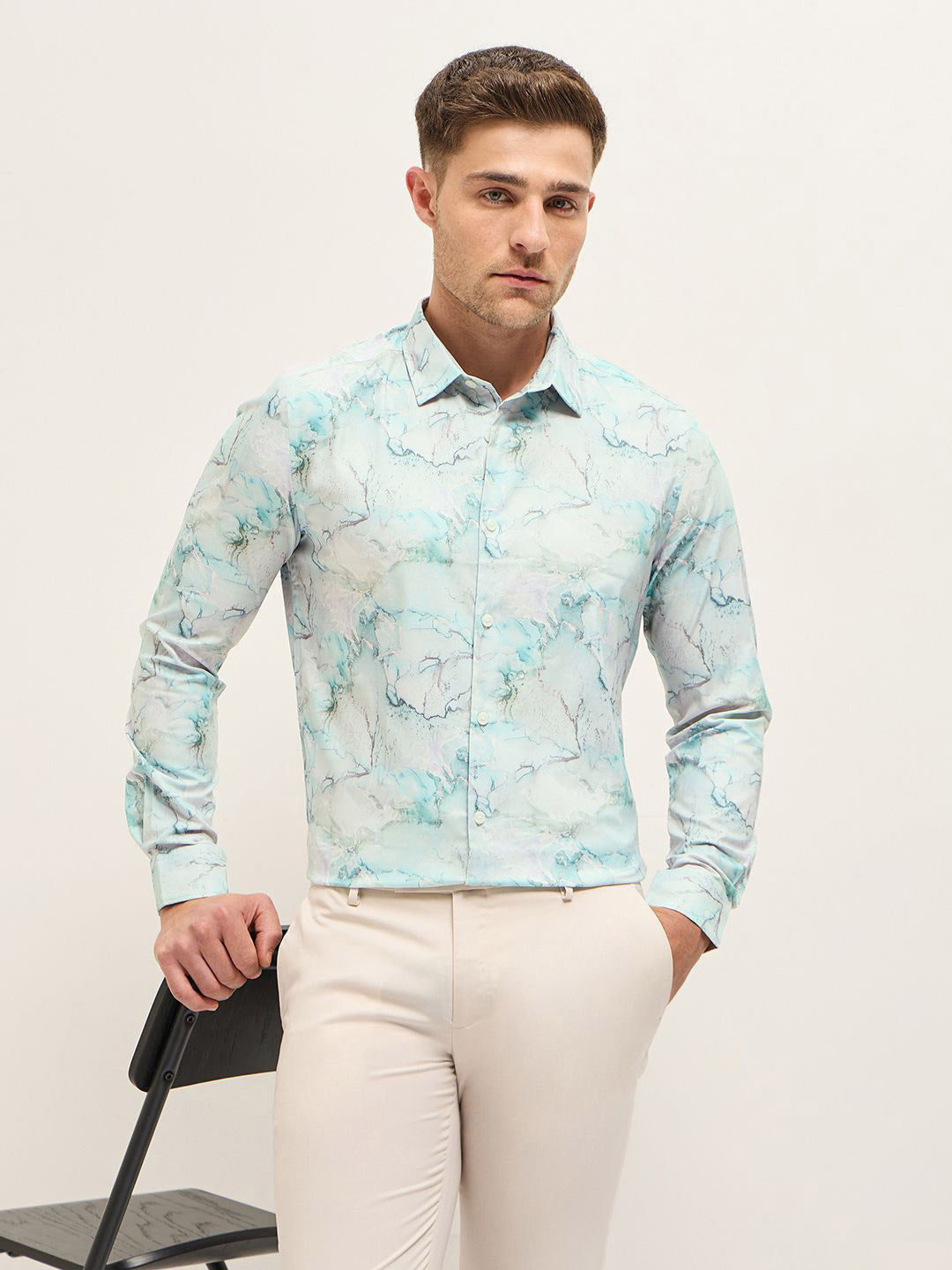 THE BEAR HOUSE Men Tailored Fit Opaque Printed Formal Shirt