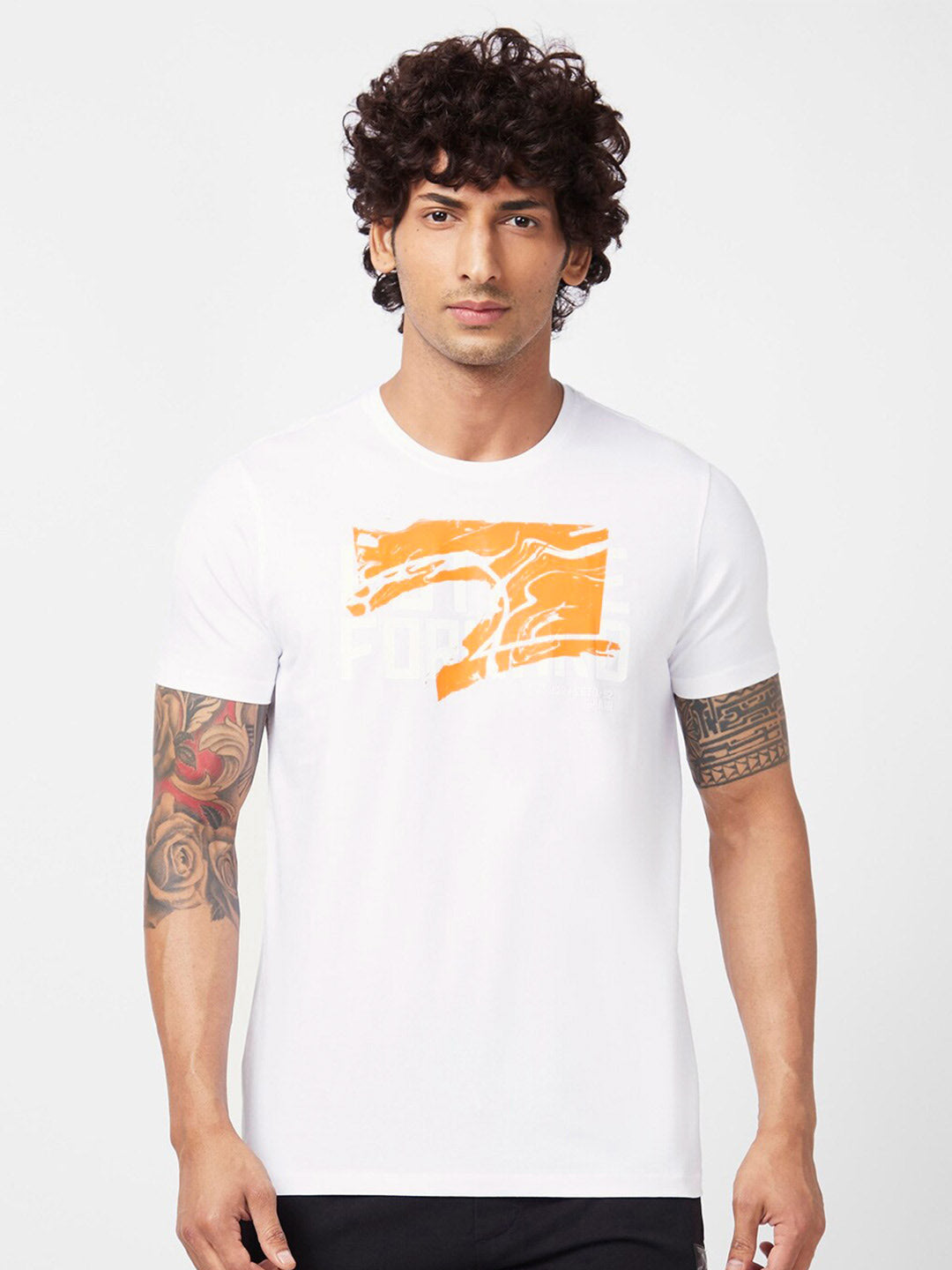 SPYKAR Graphic Printed Slim Fit Cotton Casual T-Shirt