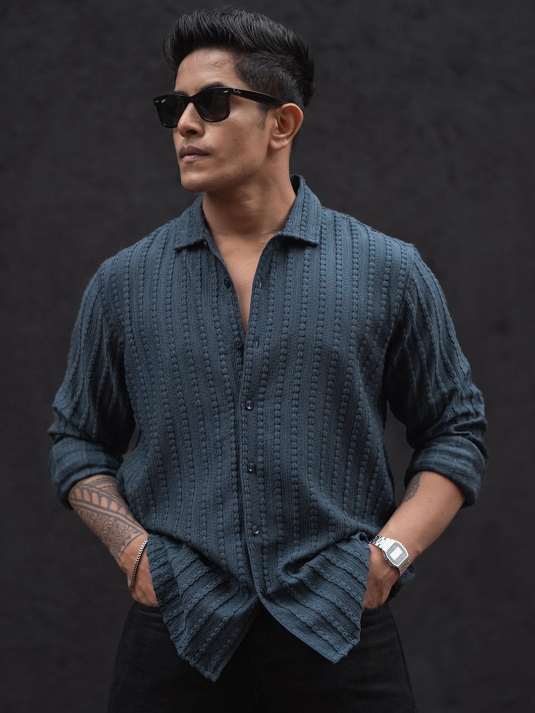 Powerlook Men Grid Tattersall Checks Opaque Casual Shirt