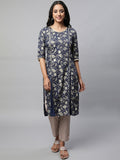AURELIA Festive Floral Print Kurta