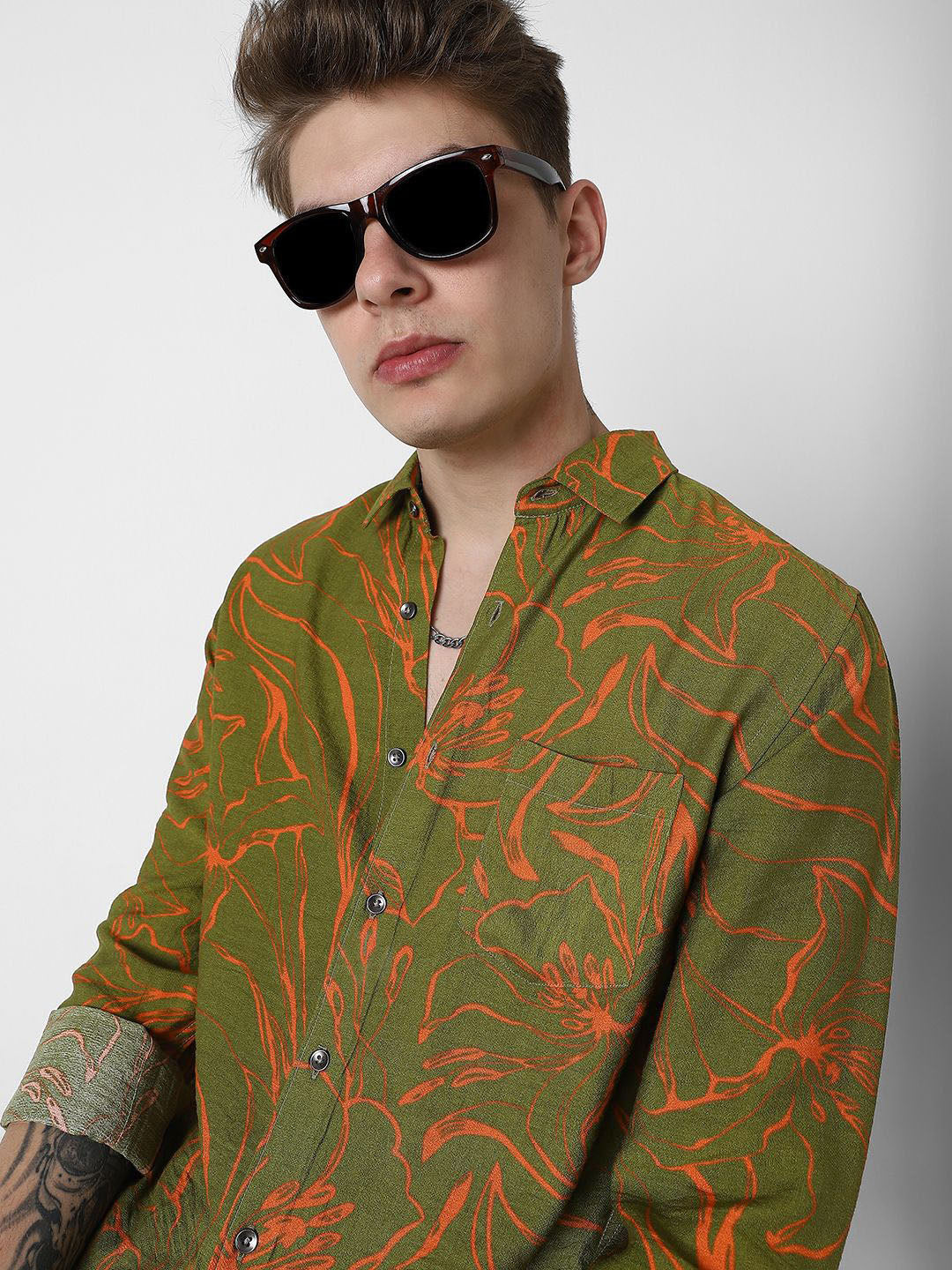 VASTRADO Men Classic Slim Fit  Printed Slim Collar Casual Shirt