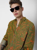 VASTRADO Men Classic Slim Fit  Printed Slim Collar Casual Shirt