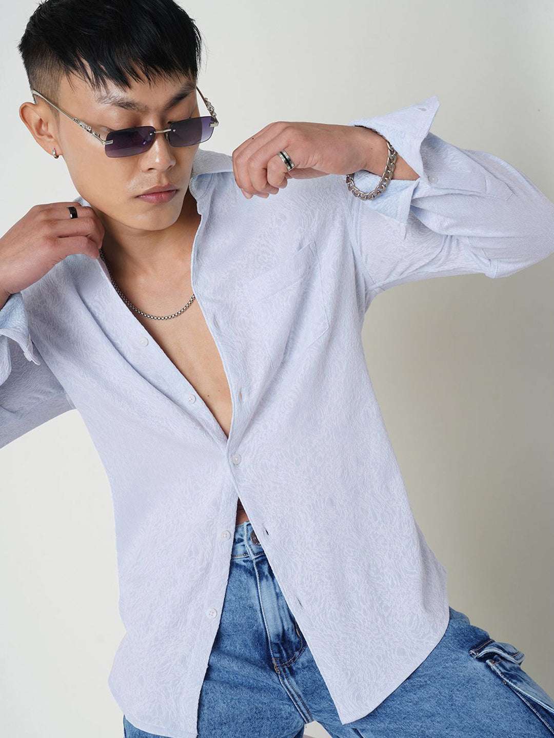 VASTRADO Men Classic Slim Fit Opaque Casual Shirt