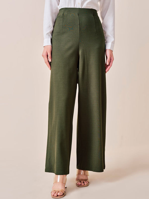 AND Women Loose Fit High-Rise Pleated Trousers