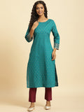 W Ethnic Motifs Printed Pure Cotton Anarkali Kurta