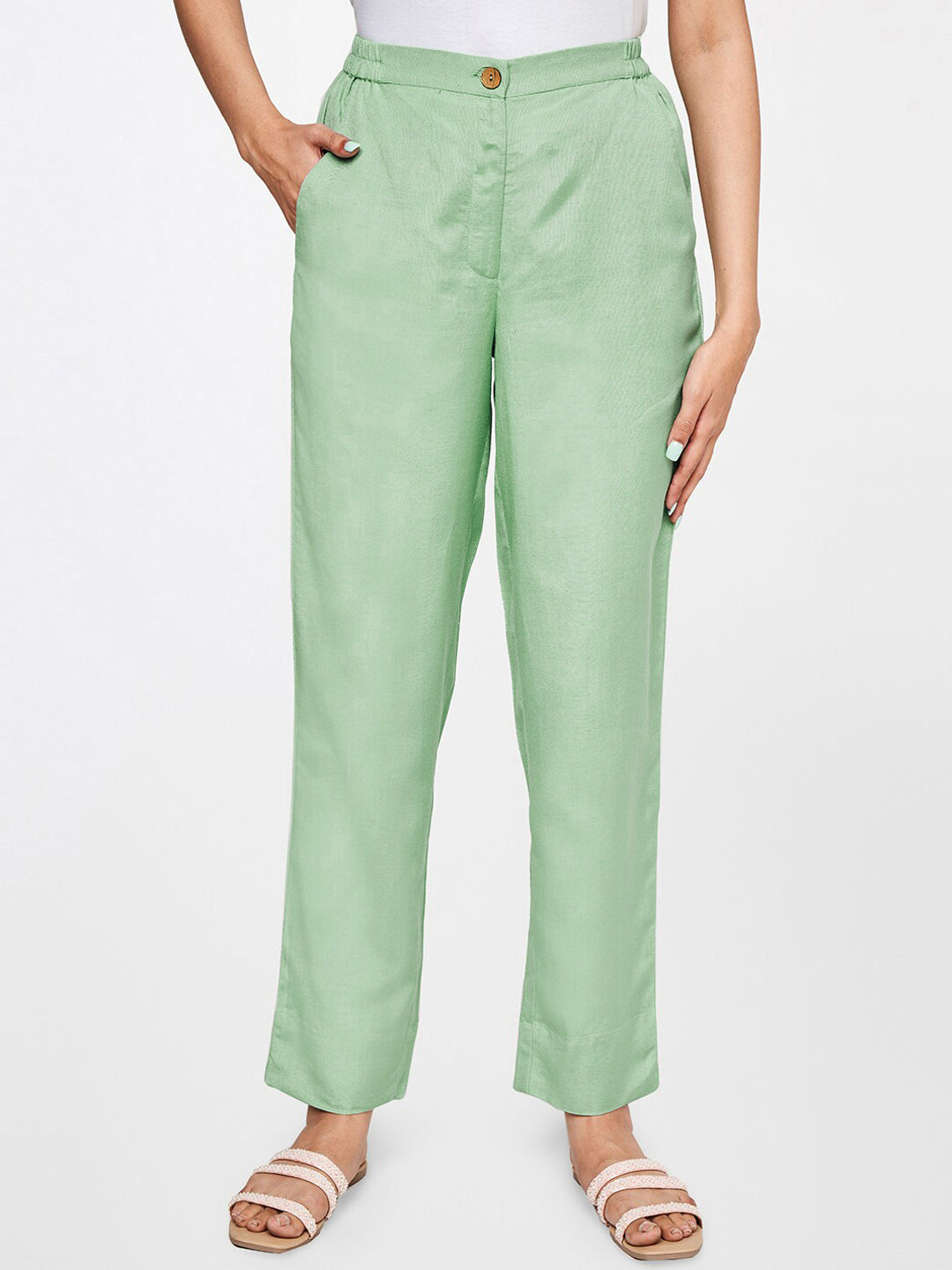 Global Desi Women Straight Fit Trousers