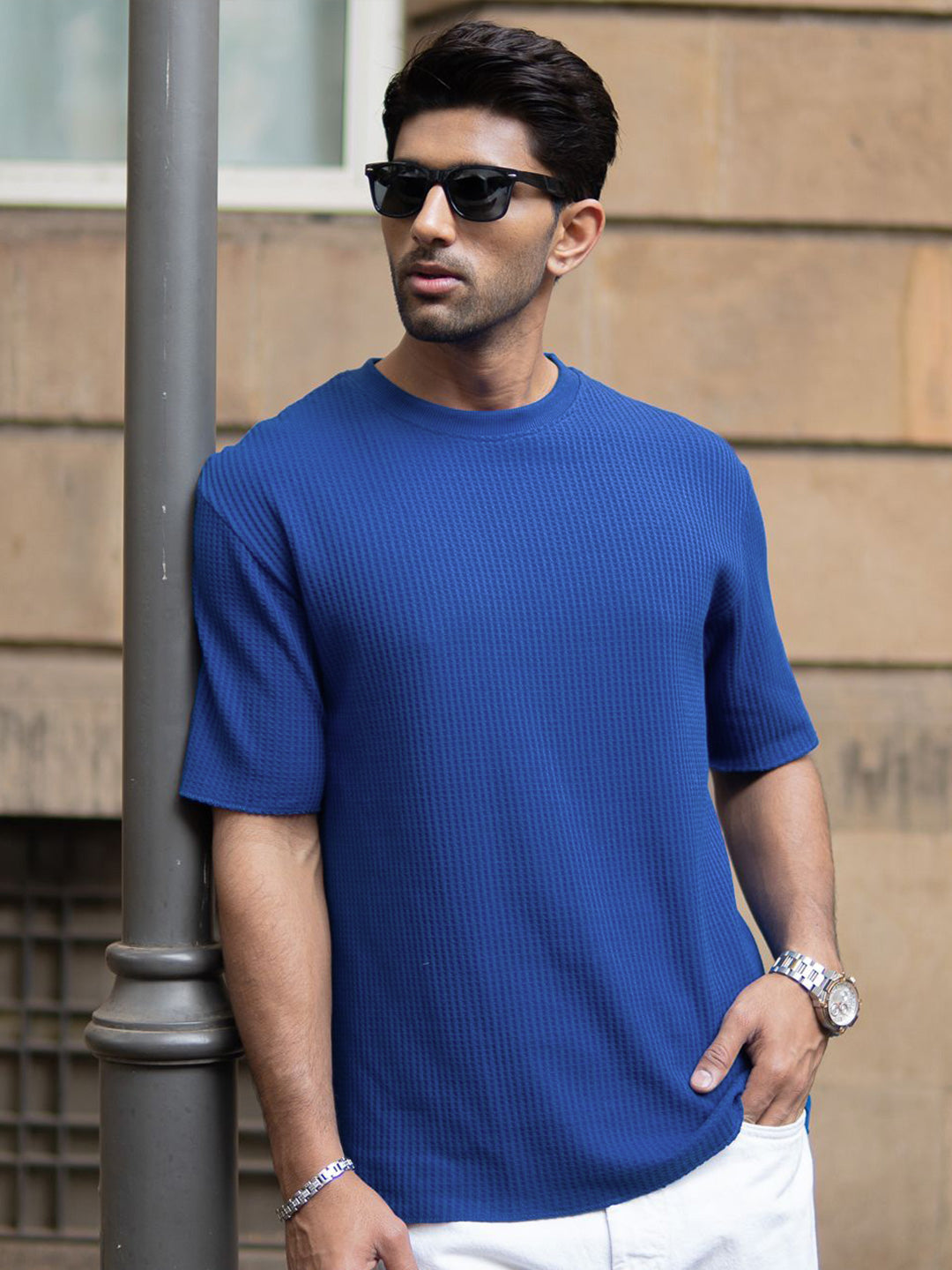 Powerlook Men Drop-Shoulder Sleeves Oversized T-shirt