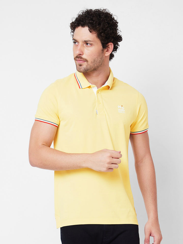 SPYKAR Polo Collar Cotton Slim Fit T-shirt