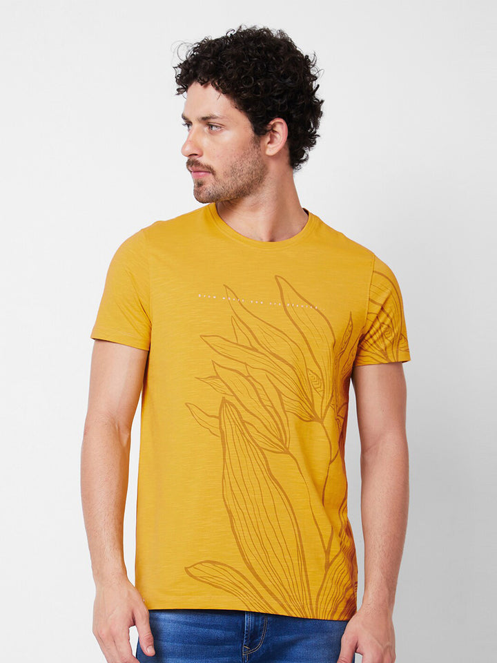 SPYKAR Graphic Printed Cotton Slim Fit T-shirt