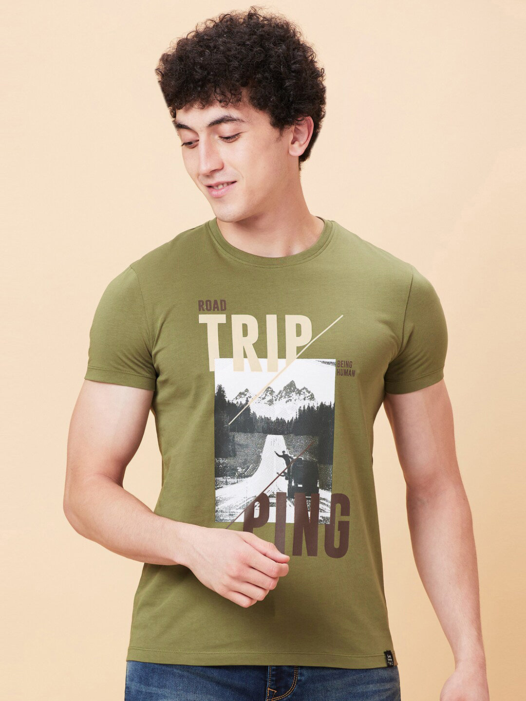 Being Human Graphic Printed Short Sleeves Pure Cotton T-shirt