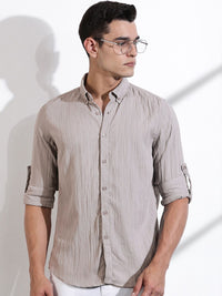 Thomas Scott Men Classic Slim Fit Opaque Casual Shirt