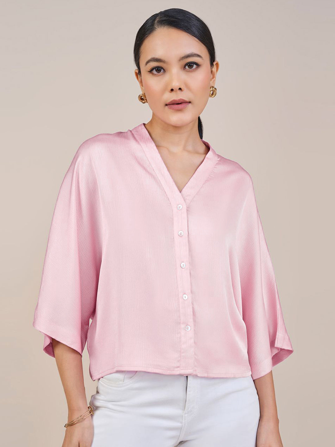 AND Women Extended Sleeves Shirt Style Top