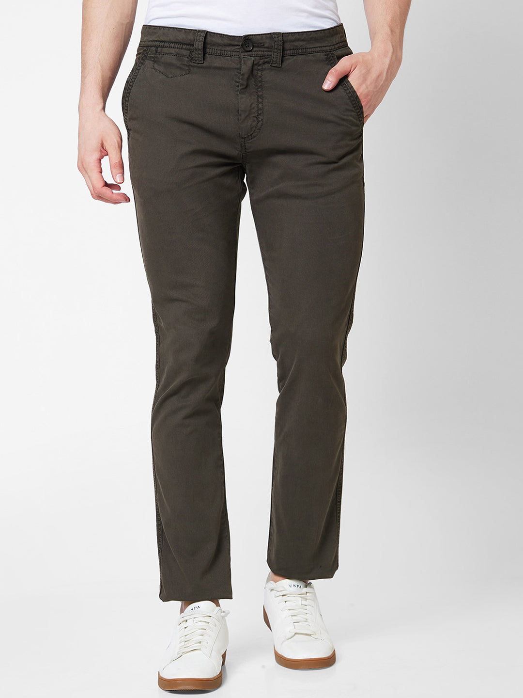 SPYKAR Men Rico Slim Fit Mid Rise Trousers