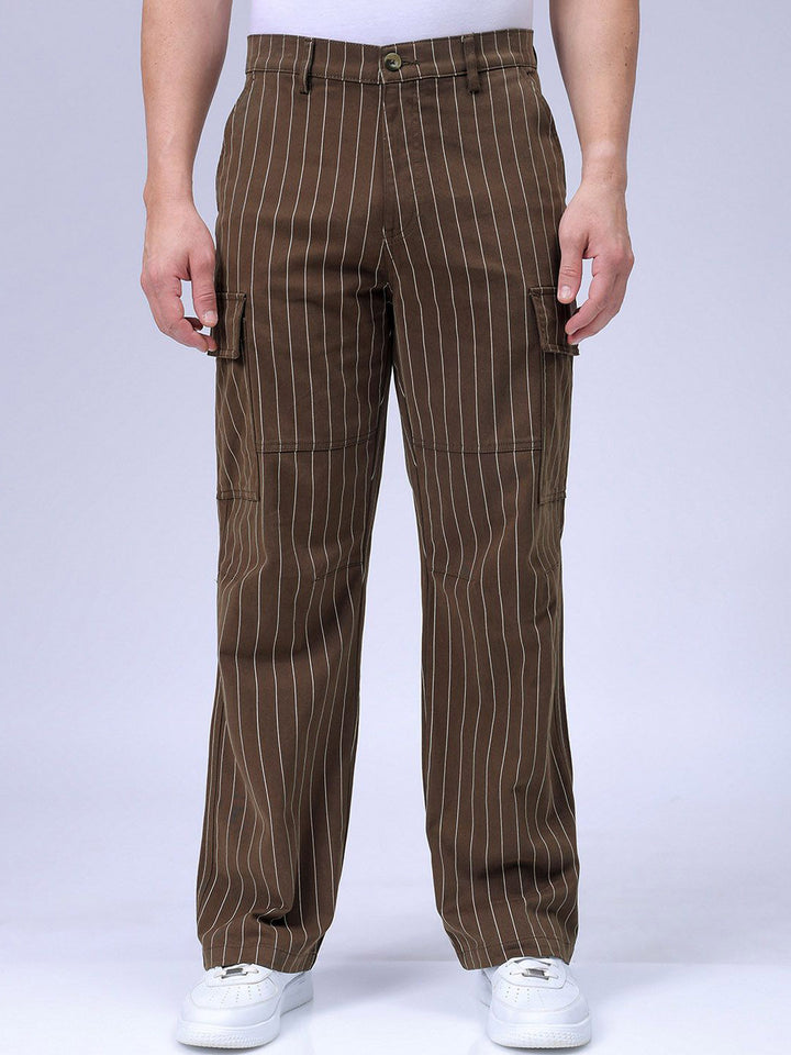 The Indian Garage Co. Men Relaxed Fit Striped Cargo