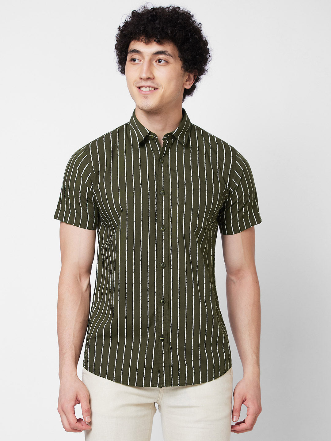 SPYKAR Vertical Stripes Pure Cotton Casual Shirt