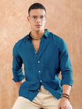 The Indian Garage Co Men Slim Fit Striped Dobby Resortwear Shirt