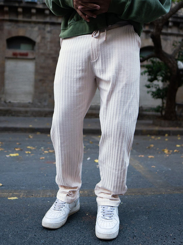 Powerlook Men Light Fawn Crushed Regular Fit Track Pant