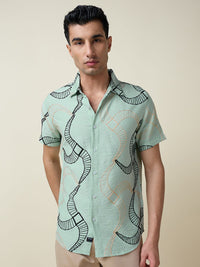 Thomas Scott Men Embroidered Regular Fit Casual Shirt