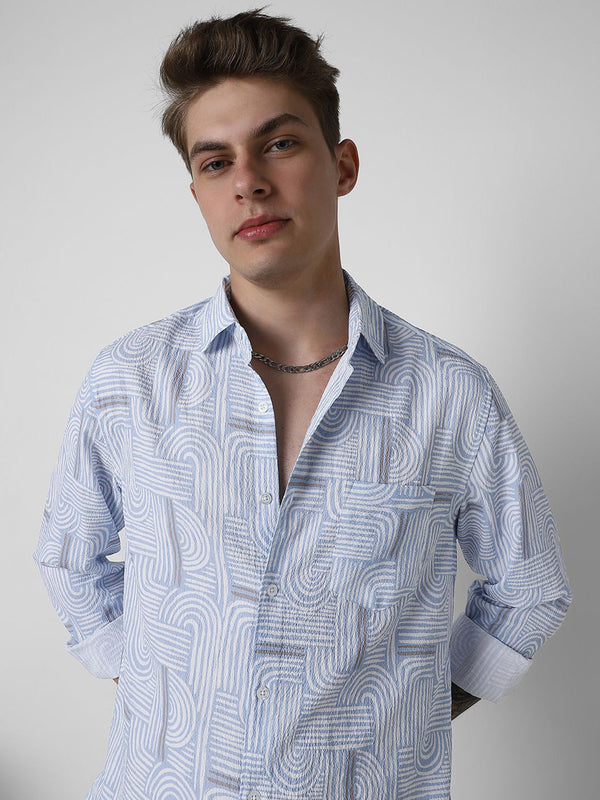 VASTRADO Men Classic Slim Fit Floral Opaque Printed Casual Shirt