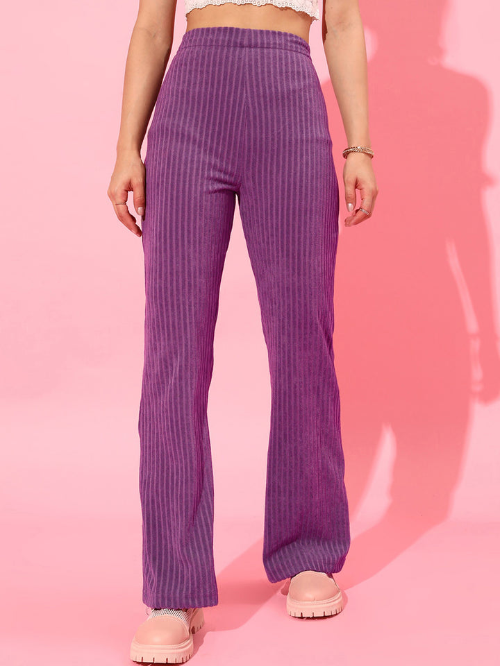 STREET 9 Women Purple Flared Trousers
