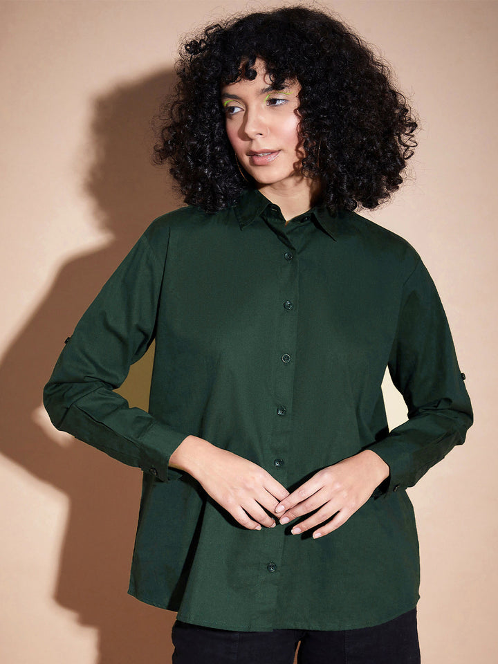 SASSAFRAS BASICS Spread Collar Pure Cotton Oversized Casual Shirt