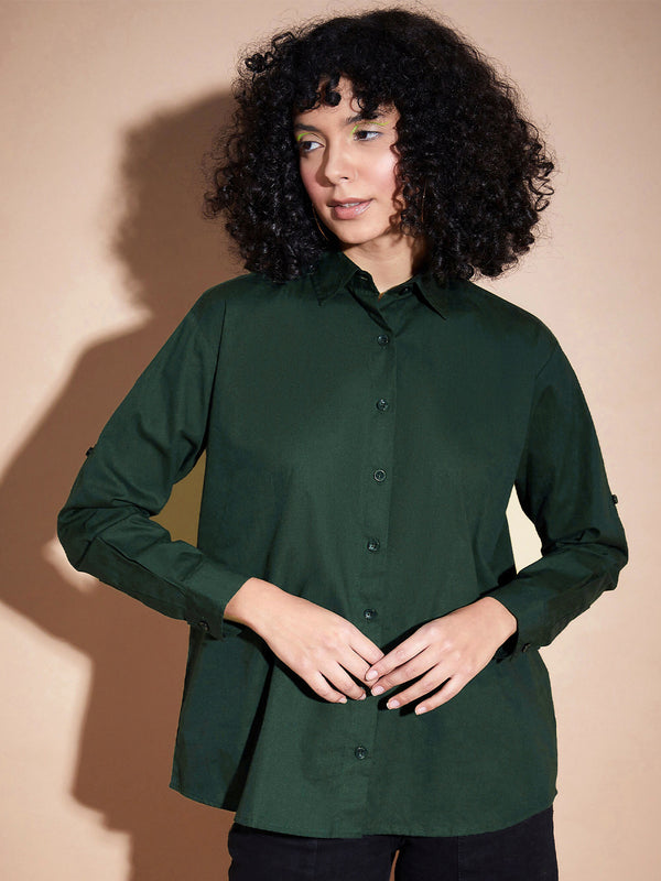 SASSAFRAS BASICS Spread Collar Pure Cotton Oversized Casual Shirt