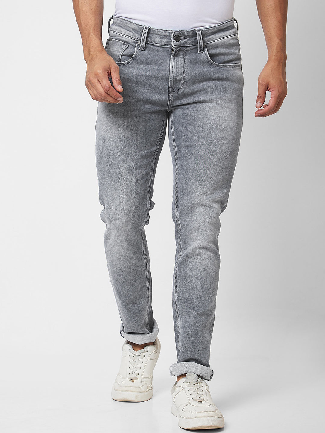 SPYKAR Men Skinny Fit Low-Rise Heavy Fade Cotton Jeans