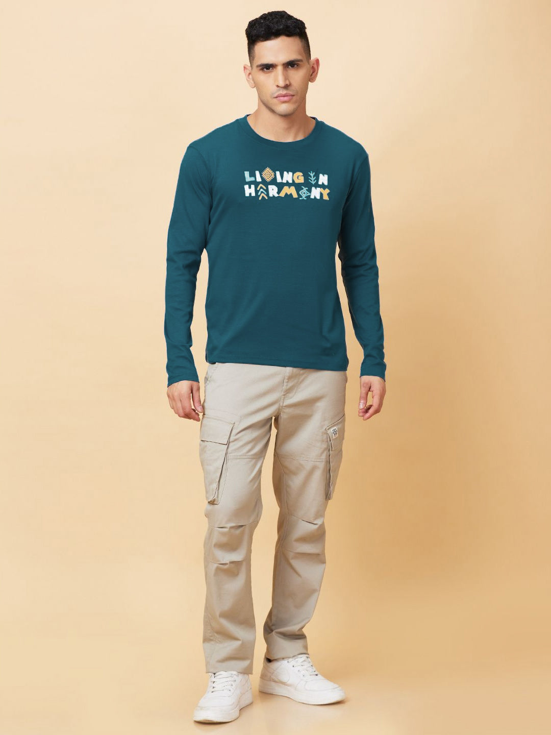 Being Human Pure Cotton Typography Printed Applique T-shirt