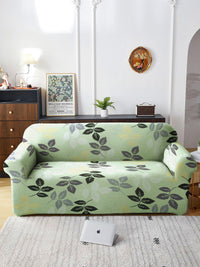 Cortina Olive Green & Black Nature Printed 3- Seater Sofa Cover