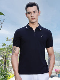 Thomas Scott Men Polo Collar Solid T-shirt