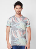 SPYKAR Round Neck Short Sleeves Printed Slim Fit Cotton T-shirt