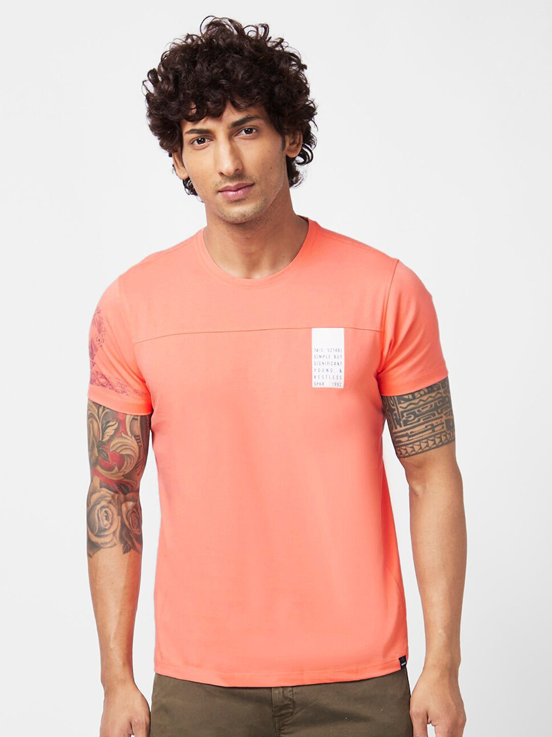 SPYKAR Typography Printed Slim Fit Casual T-Shirt