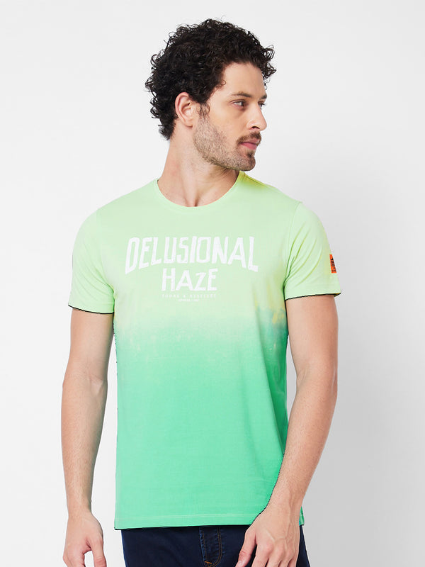 Spykar Typography dicetak leher pusingan t-shirt kasta yang sesuai