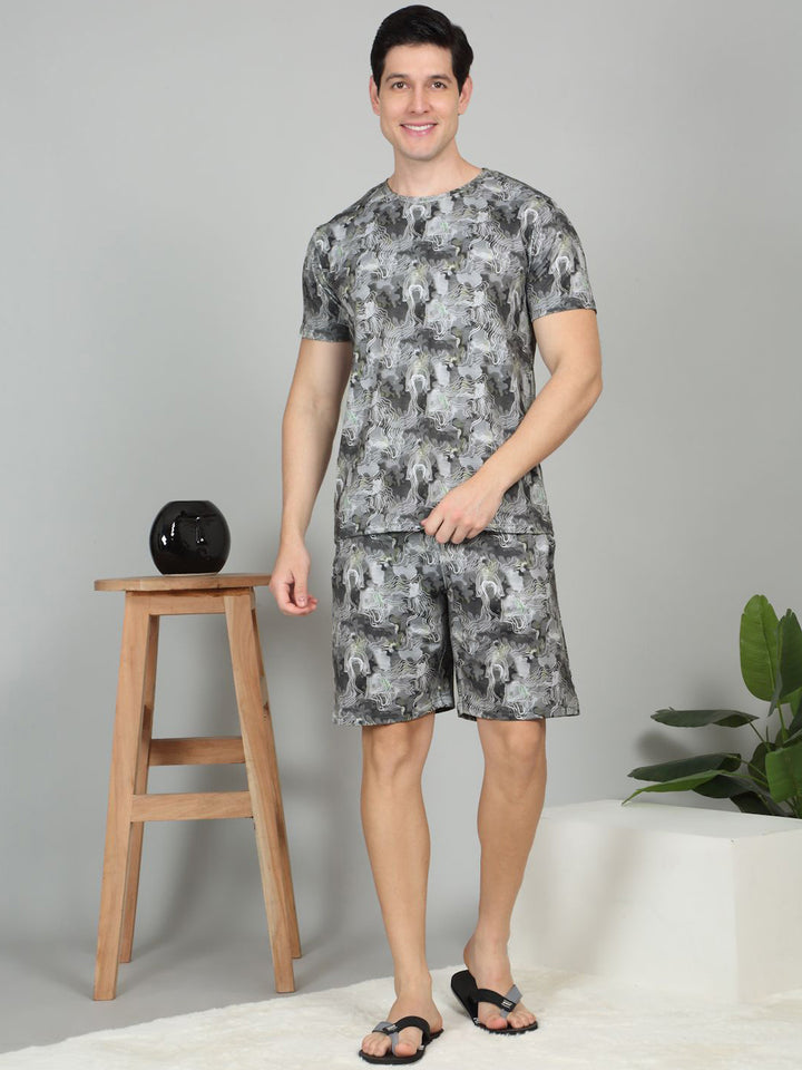 Sweet Dreams Printed Round Neck T-Shirt & Shorts