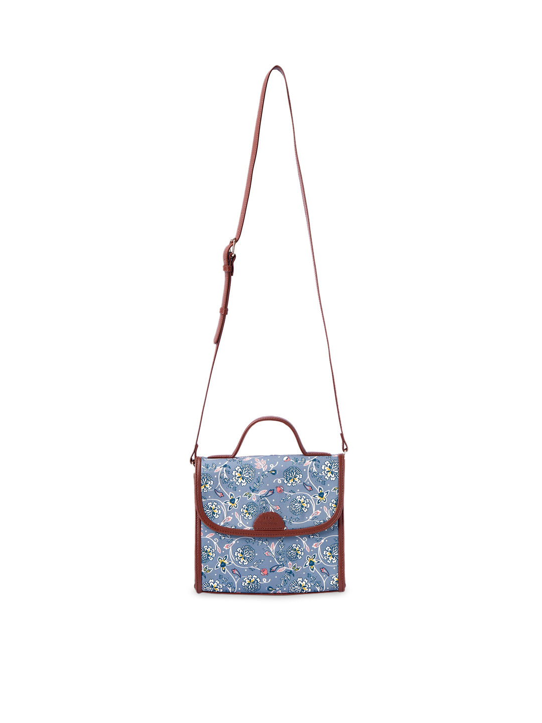 TEAL BY CHUMBAK Floral Printed Satchel