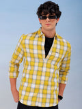 The Indian Garage Co Men Spread Collar Checked Cotton Slim Fit Casual Shirt
