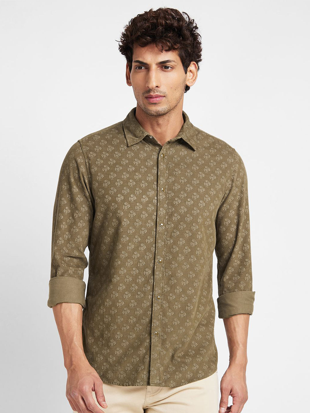 Being Human Men Pure Cotton Slim Fit Opaque Printed Casual Shirt