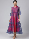AURELIA Women Blue Ethnic Motifs Printed Flared Sleeves Anarkali Kurta