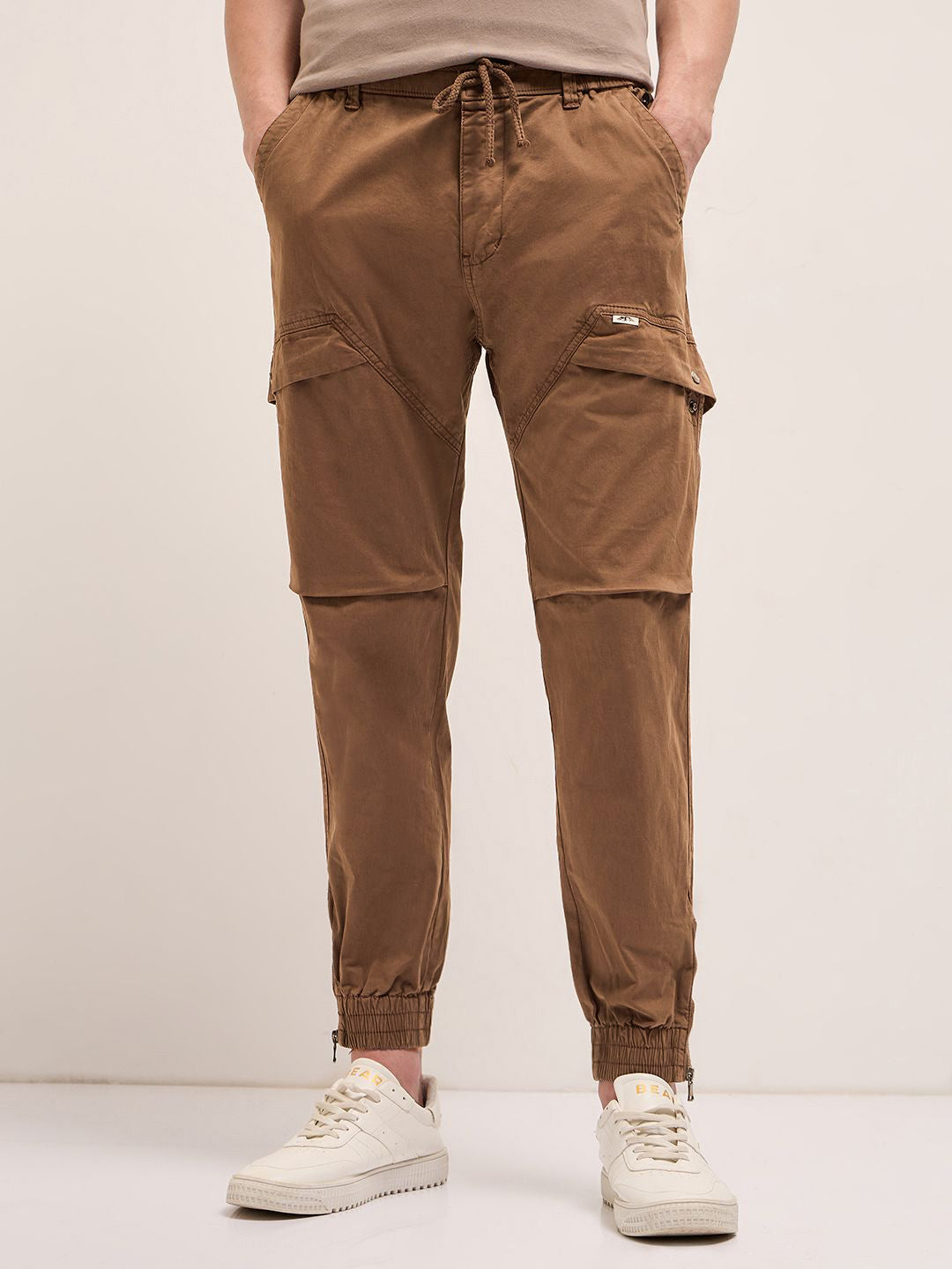 THE BEAR HOUSE Men Cotton Slim Fit Cargos