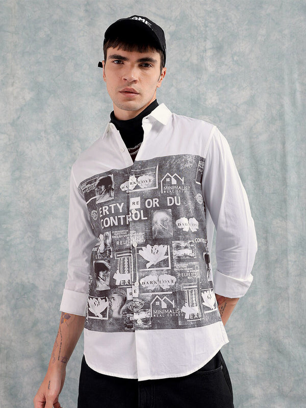 The Indian Garage Co Slim Fit Graphic Printed Pure Cotton Casual Shirt