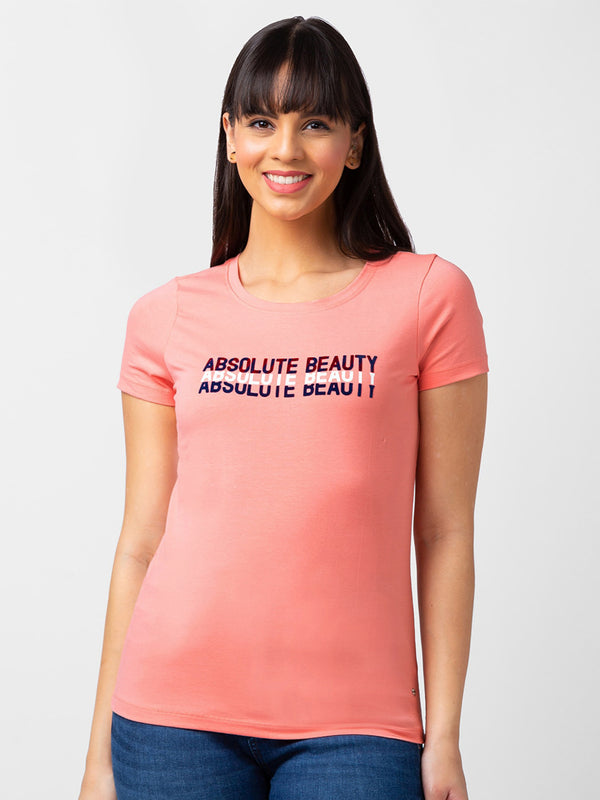 SPYKAR Women Typography Printed T-shirt