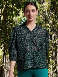 STREET 9 Green Comfort Floral Printed Casual Shirt