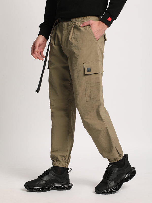 The Bear House Men Mid-Rise Easy Wash Biasa Cargos Fit Cargos