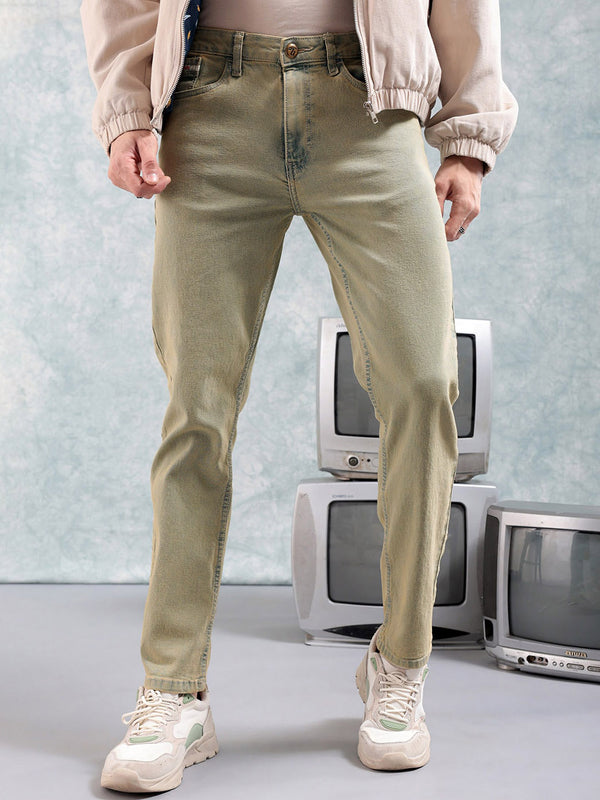 The Indian Garage Co Men Slim Fit Heavy Fade Jeans