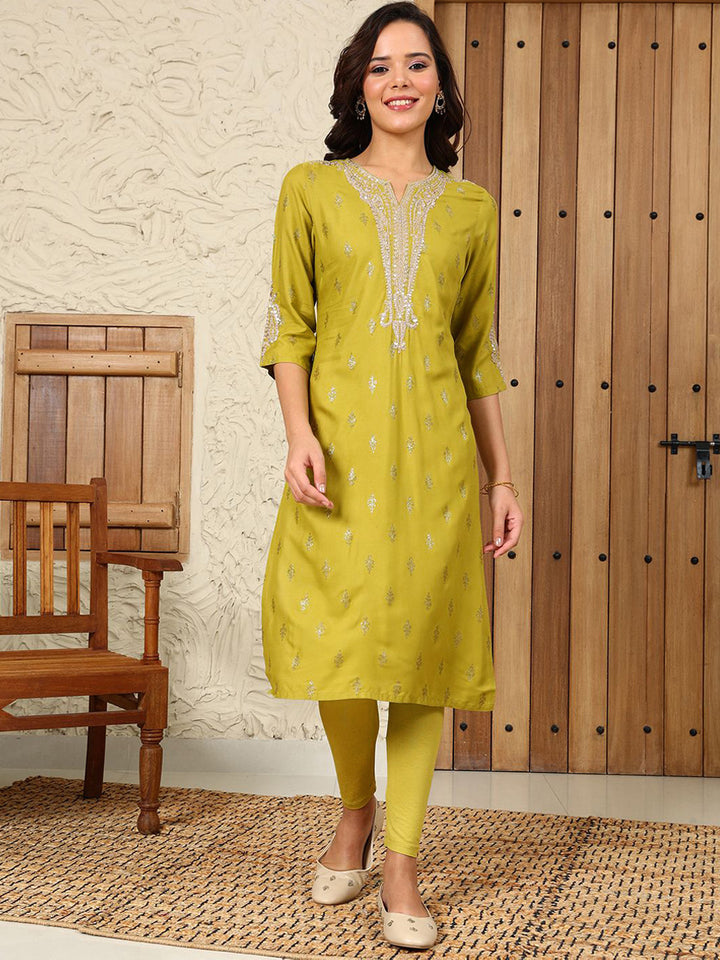 W Women Ethnic Motifs Embroidered Flared Sleeves Thread Work Kurta