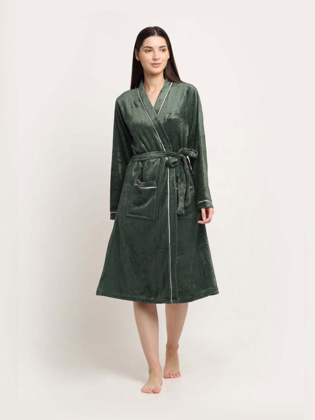 KLOTTHE Woolen Bath Robe With Belt