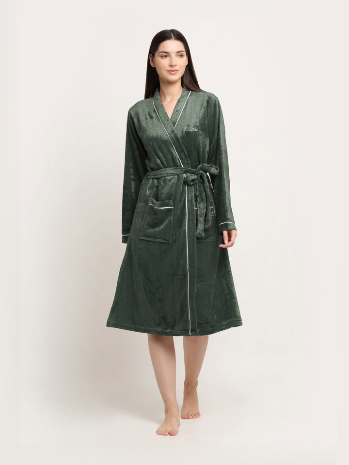 KLOTTHE Woolen Bath Robe With Belt